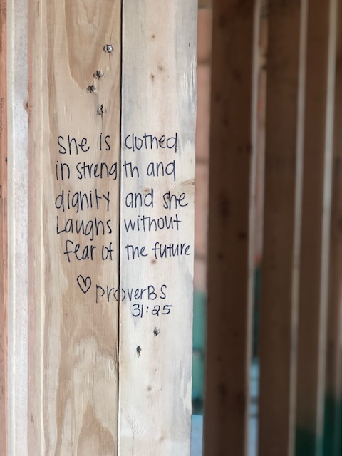 Styl'd Grace Blogger Brittainy Lemelle
 shares The 3 Things You Need to do Before Buying a House: in photo: Proverbs 31:25 "She is clothed in strength and dignity and she laughs without fear of the future