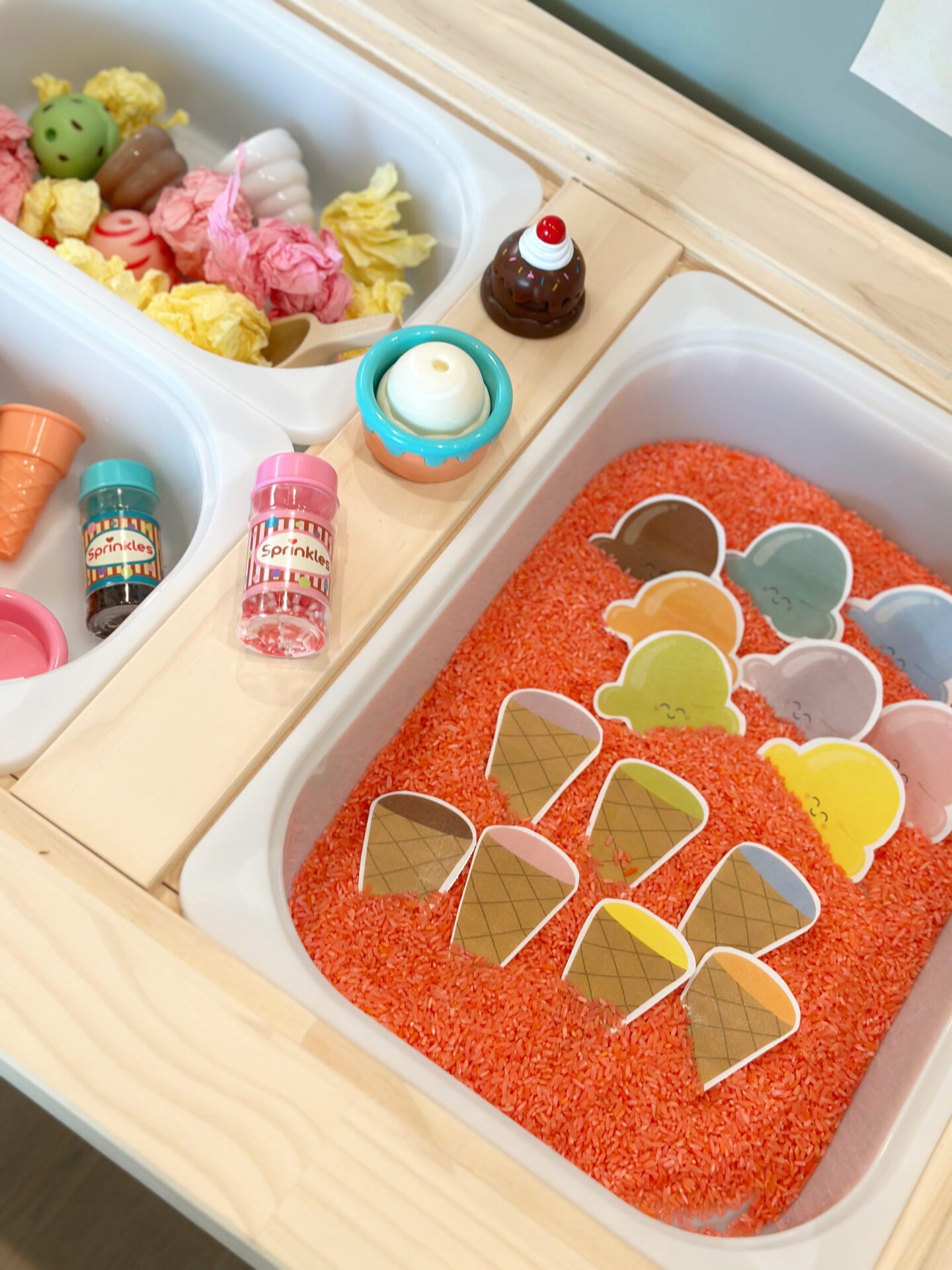 Ice Cream shop Spring Sensory Bin Ideas