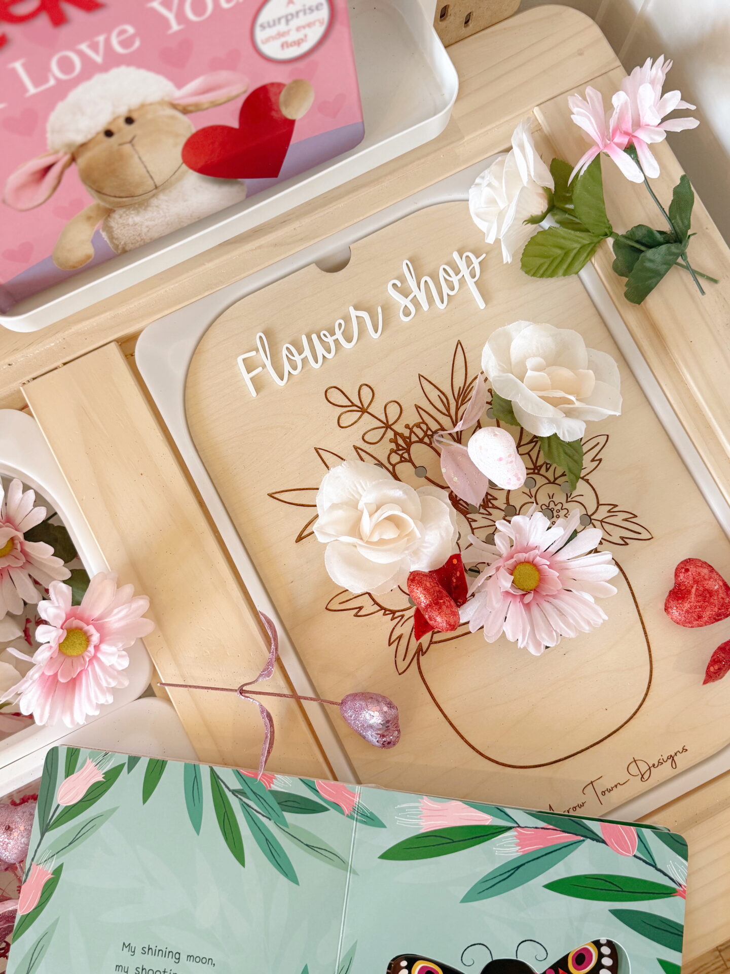 flower shop sensory bin