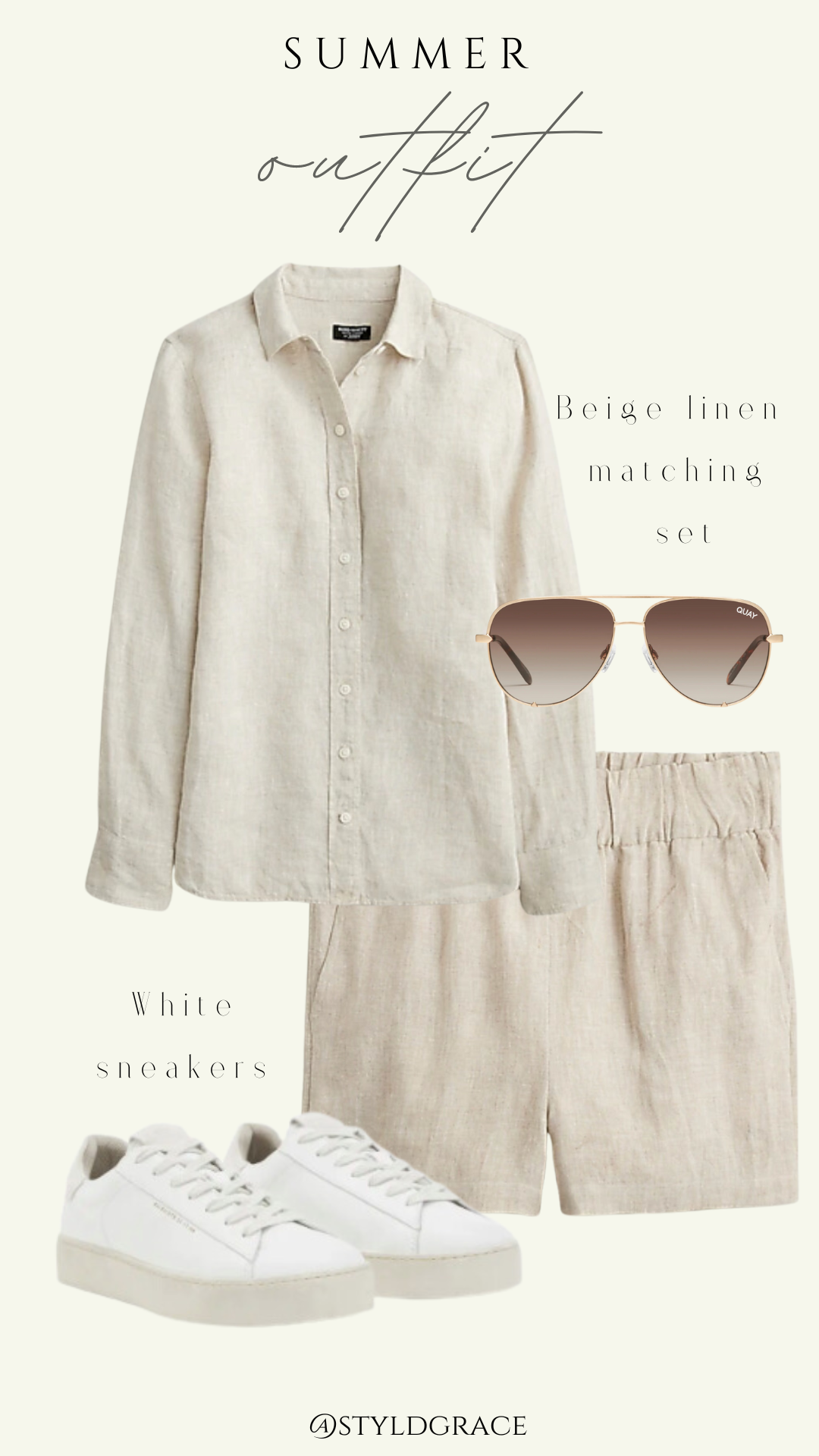 Styl'd Grace Blogger Brittainy Lemelle perfect summer wardrobe capsule: beige linen matching set