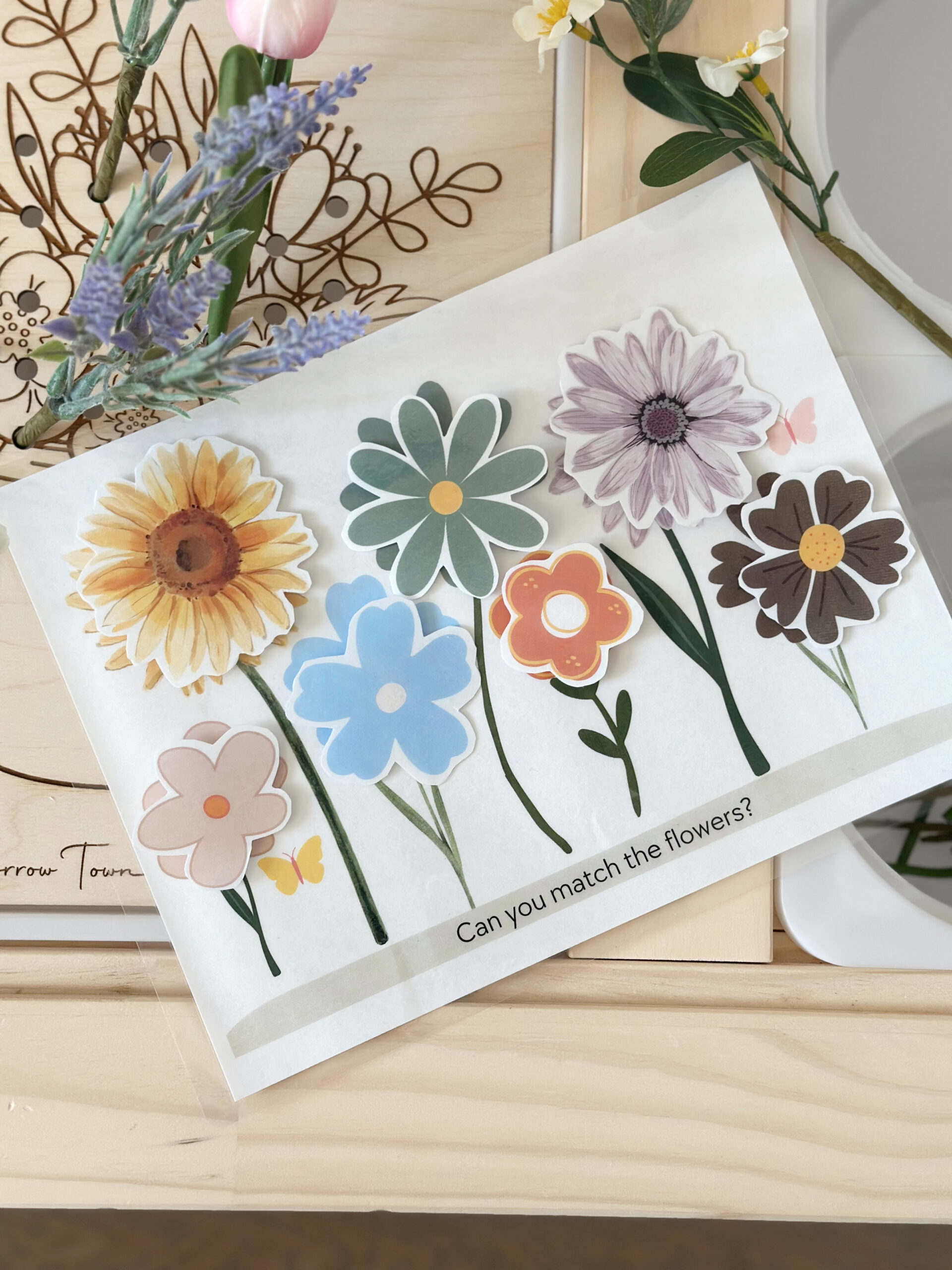 Styl'd Grace Blogger Brittainy Lemelle Etsy shop - in photo: flower matching game