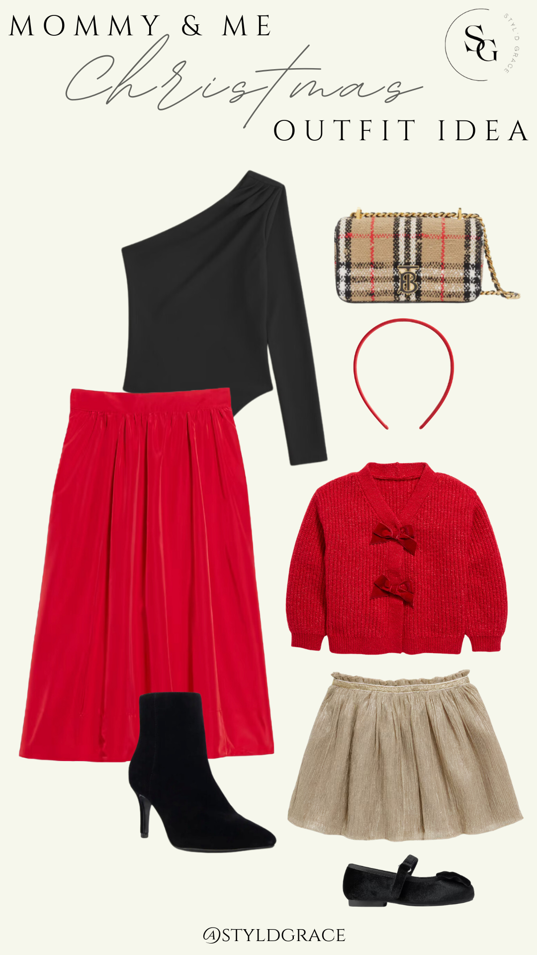 Red Mother & Daughter Christmas Outfits